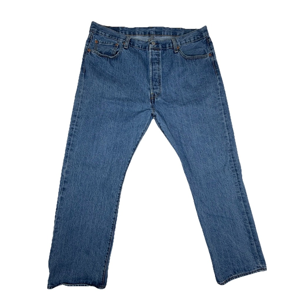 Levis 501 Button Fly Men's Jeans 40x30 Original Fit Denim Med Wash 100% Cotton